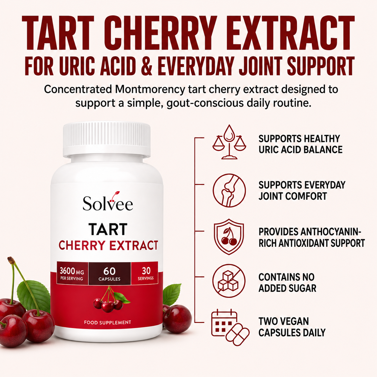 Tart Cherry – Uric Acid & Joint Support